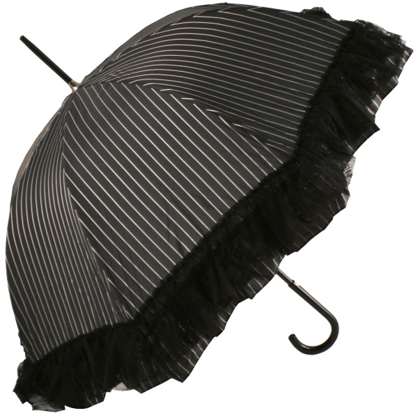 Pom-Pom Pinstripe Umbrella by Chantal Thomass