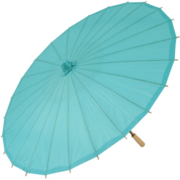 Chinese Paper and Bamboo Parasol - Water Blue