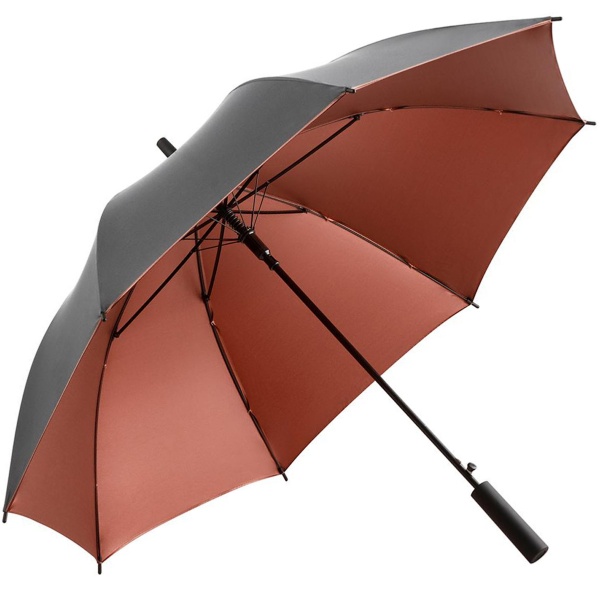 Automatic Opening Walking Length Two-Tone Umbrella - Grey & Copper