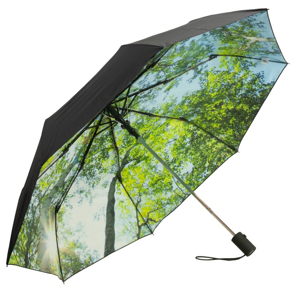 UVP 50+ Auto Open Folding Umbrella with Nature Print - Forest
