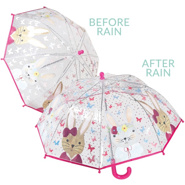 Colour Changing Childrens PVC Umbrella - Rabbit