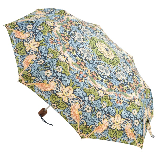 Morris & Co Minilite - Lightweight Folding Umbrella - Strawberry Thief