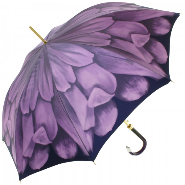 Dahlia Violet Single Canopy - Luxury Ladies Automatic Umbrella by Pasotti