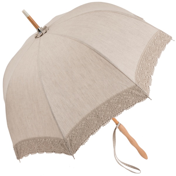 Camille - UVP Beige Parasol with Beige Lace Band by Pierre Vaux