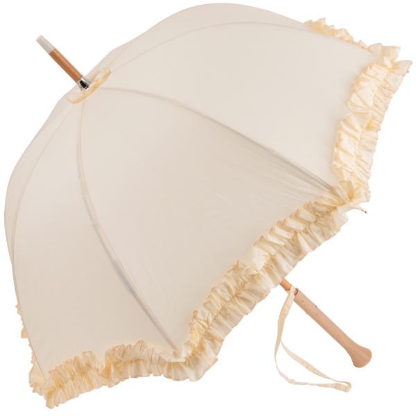 Isabelle - UVP Cream Ruffled Sun Umbrella by Pierre Vaux