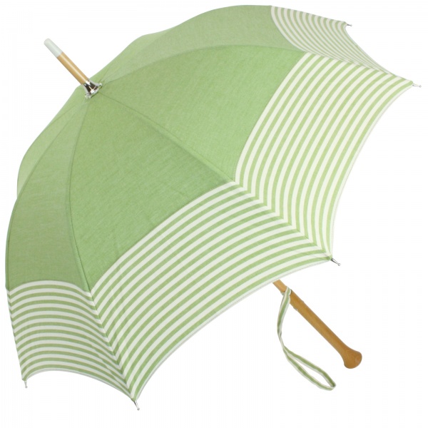 Laverne - UVP Green Parasol with White Stripes by Pierre Vaux