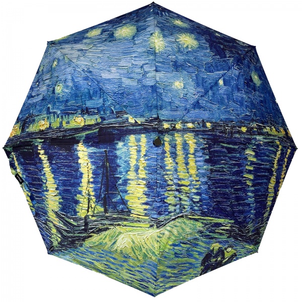 Stormking Auto Open & Close Folding Umbrella - Art Collection - Over the Rhone by Van Gogh