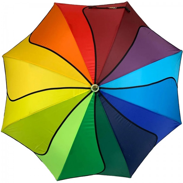 Rainbow Swirl Walking Length Umbrella by Soake