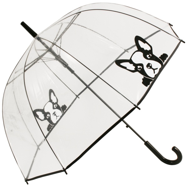 Clear See-through Dome Umbrella - French Bulldog