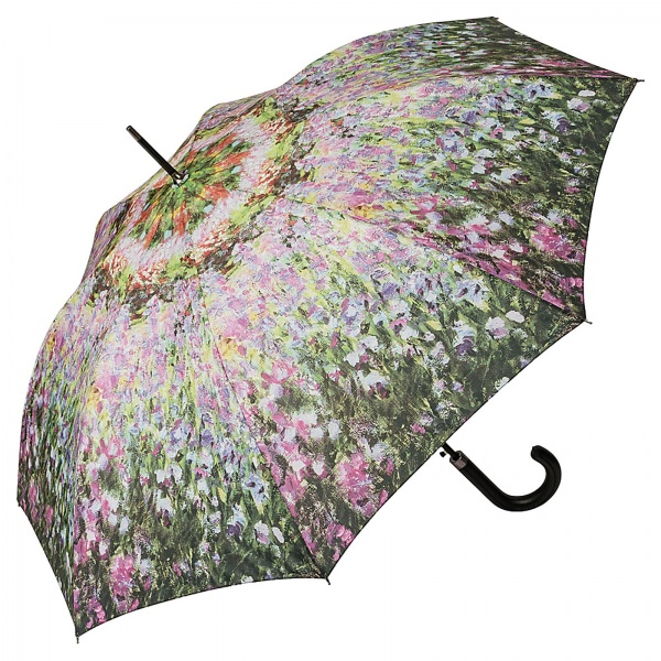 Garden at Giverny by Monet Art Print Walking Length Umbrella