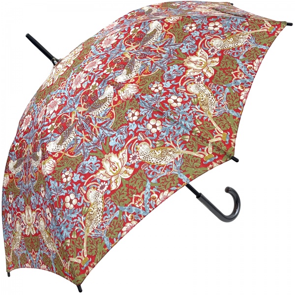 Morris & Co Kensington UV Protective Walking Length Umbrella by Fulton - Strawberry Thief