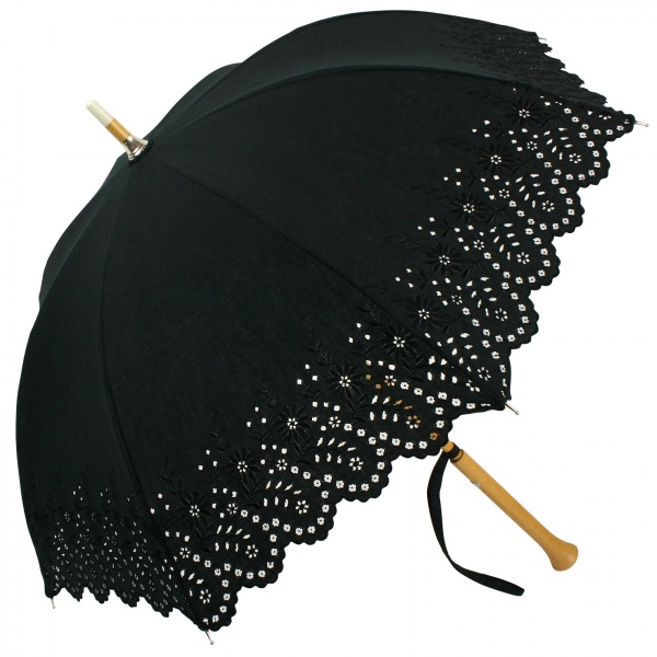 Amelie - UVP Black Embroidery Anglaise Parasol by Pierre Vaux