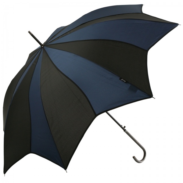 Navy Blue & Black Swirl Walking Length Umbrella by Soake