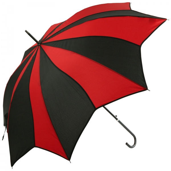 Red & Black Swirl Walking Length Umbrella by Soake
