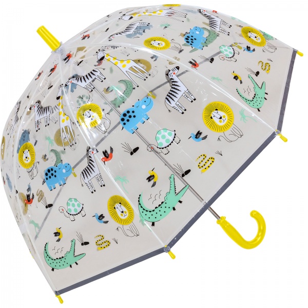 Susino Children's See-Through Dome Umbrella - Jungle Animals