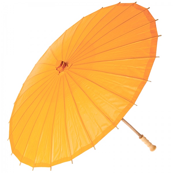 Chinese Paper and Bamboo Parasol with Elegant Handle - Mango