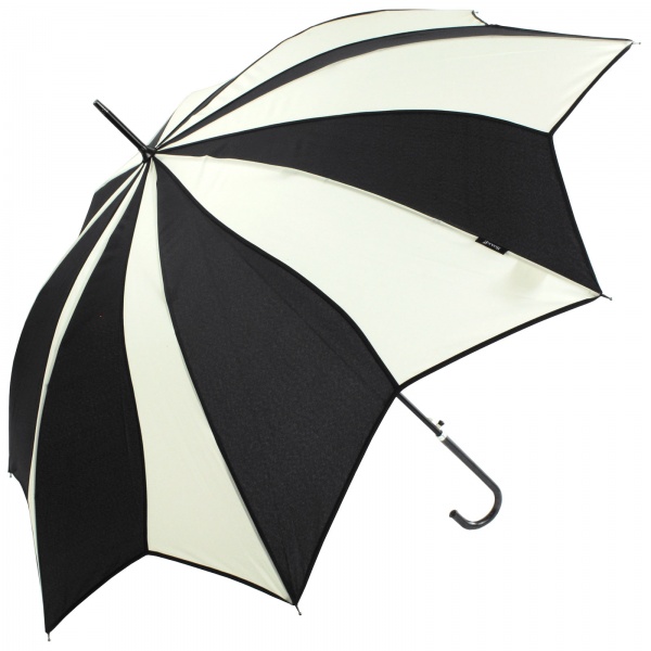 Black & Cream Swirl Walking Length Umbrella by Soake